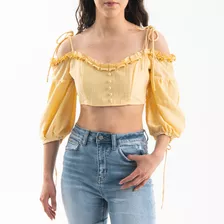 Blusa Para Dama Color Amarillo Amelia 