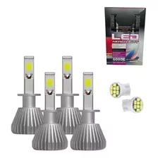 Kit 4 Lâmpadas Super Led 6000k Farol Alto Baixo Sem Milha