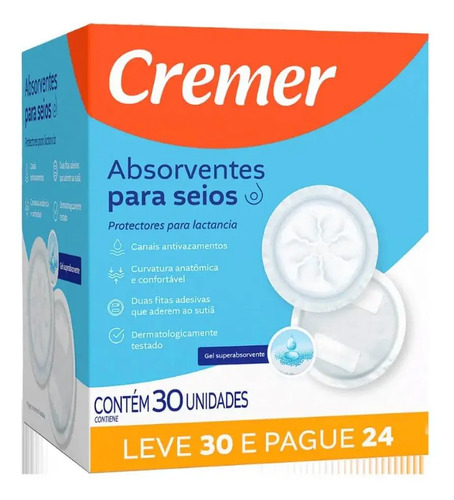 Absorvente Para Seios Cremer - 30 Unidades 001