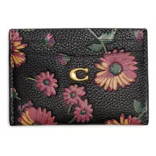 Tarjetero Cuero Con Estampado Floral Coach Essential,