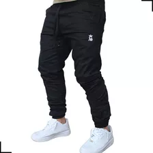 Calça Masculina Preta Jogger Jeans Sarja Visionary