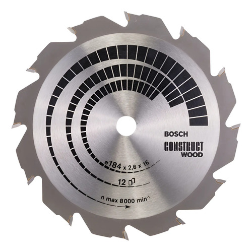 Hoja Disco De Sierra Bosch Construct Wood 184 Mm 12d Dientes