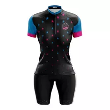 Conjunto Feminino Pro Tour Estrelinhas Manga Curta