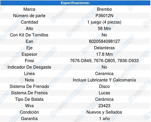 Balatas Ceramica Delanteras Jaguar S-type 3.0l V6 01 A 04 Foto 3