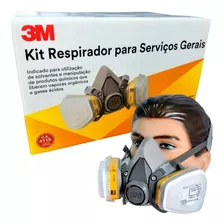 Kit Máscara Respirador Semi Facial Completa 6200 3m