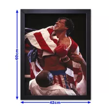 Quadro Com Moldura Rocky Balboa 01 Tamanho A2 60x42cm