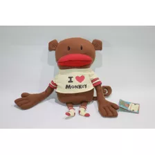 Peluche Mono I Love Monkey Compendium Original 37cms