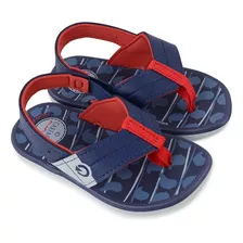 Chinelo Mini Dedo Grendene Infantil - Cinza/azul/vermelho