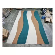 Tapete Wave | Bege, Terra E Verde Bouclé Atenas 2,80 X 4,50m