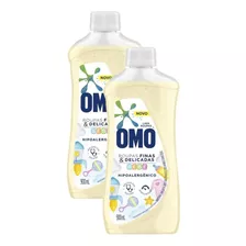 Kit 2 Omo Líquido Roupas Finas E Delicadas Bebê 900ml