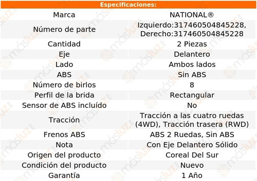 2- Mazas Delanteras Sin Abs Ram 3500 1994/1999 National Foto 4