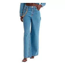 Calça Jeans Lança Perfume Wide Leg High Iv23 Azul Feminino