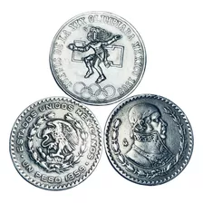 Moneda Juegos Olímpicos 1968 Plata 720 Y 2 Morelos Plata 100