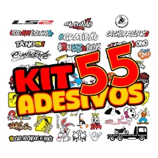 Cartela Kit 55 Adesivos Stickers Figurinhas Carro Moto V3