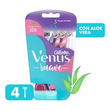 Máquina De Afeitar Gillette Venus Suave Desechable X 4 Un