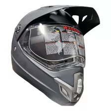 Casco De Motocross Negro Mate Visor Envios Todo Peru