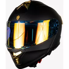 Casco Kov Thunder Negro Dorado Deportivo Abatible