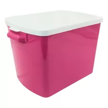 Porta Ração Portátil Pote Para Até 15kg Cor Rosa