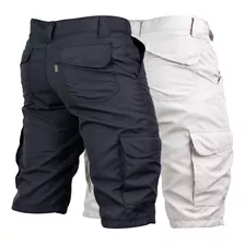 Kit 2 Bermudas Poly Ripstop Cargo Tática Extra Grande