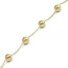 Pulseira Bolas 8mm Ouro 18k Joia Elegante Tamanho Especial