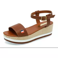 Sandalia De Plataforma Camel Casuales Confort 22-26