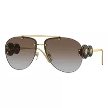 Lentes Versace Piloto Ve2250 148889 Café Dorado Originales