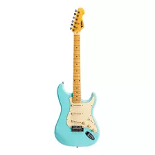 Guitarra Elétrica Phx Vintage St-2 Stratocaster De Tília Azul-claro Verniz Brilhante Com Diapasão De Bordo