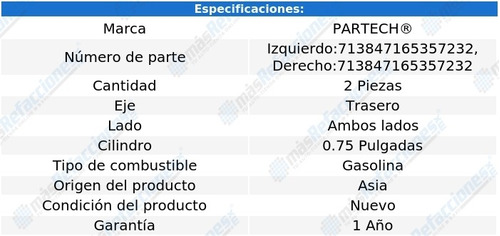 Par Cilindros Ruedas Traseros Para Kia Sephia L4 1.8l 95-01 Foto 2