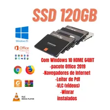 Ssd 120gb + Windows10-64bit / Pacote Office 2019 Instalados 