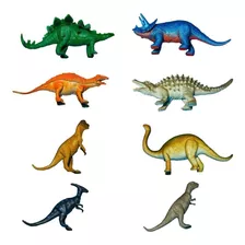 Kit 8 Peças Dinossauros De Borracha Miniatura - Jurrasic Wor