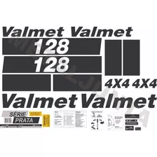Decalque Faixa Adesiva Trator Valmet 128 4x4 Serie Prata