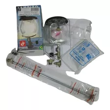 Kit Com 2 Lampiões 2 Hastes De Avanço De 25 Cm 2 Adaptador De Botijão P2 Para P13, 12 Unidades Camisas De 500-600 Velas