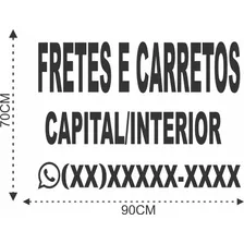 Adesivo 90x70 Caminhão Van Utilitário Baú Frete E Carreto