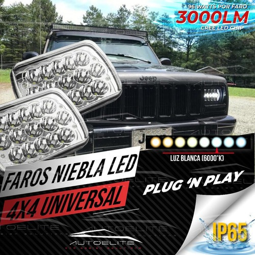 Par Faros Led Rectangular 7 Pulgada 15 Led 45w Jeep Cherokee Foto 2