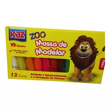 Massa De Modelar 12 Cores 180g (amido) Kaz Zoo