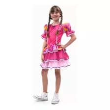 Vestido Caipira Babado Rosa Infantil Festa Junina P M Ou G