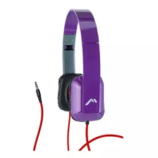 Audífonos Mitzu Alámbricos Mh-5028pr Morado Plegables End