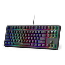 Aukey Teclado Gamer Tkl Mecánico Rgb Y Interruptores Rojos Color Del Teclado Negro Idioma Inglés Us