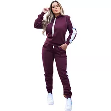 Conjunto Feminino Moletom Calça Blusa Frio Flanelado