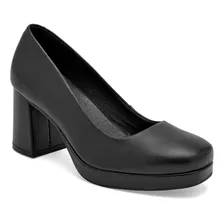 Zapatilla Cerrada Tacon De Flexi Para Mujer Negro 124401 T7