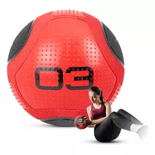 Medicine Ball Bola De Borracha Inflável Treino Funcional 3kg