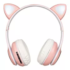 Fone De Ouvido Sem Fio Headphone Orelha Gatinho Rgb Gamer