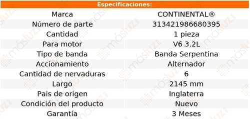 Banda 2145 Mm Acc Brera V6 3.2l 07/08 Continental Alternador Foto 8