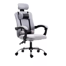 Silla De Escritorio Titano Oficina Reclinable Ergonómica Gris Con Tapizado De Cuero Sintético