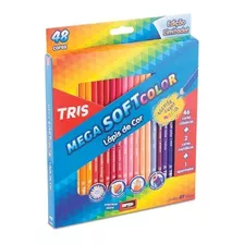 Lapis De Cor 48 Cores Tris Mega Soft Color + 1 Apontador