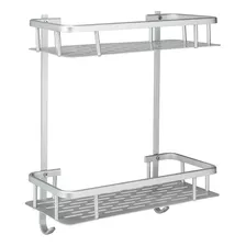 Organizador Ducha Aluminio Inoxidable De Baño 2 Estantes