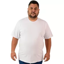 Kit 3 Camiseta Poliéster Branca Extra Gola Redonda