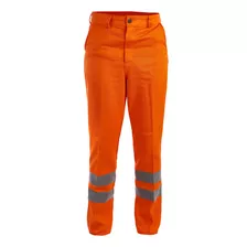Pantalon Naranja Vial Reflectivo Gabardina Trabajo Seguridad