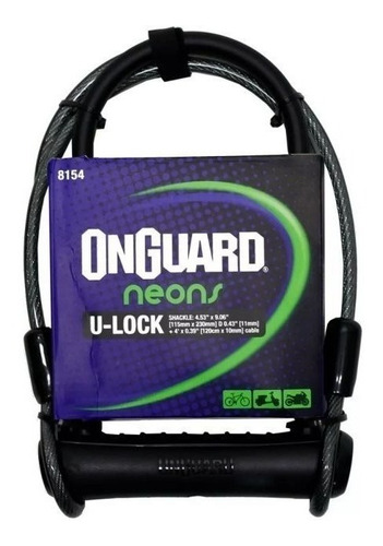 Cadeado Onguard U-lock Neon 8154 Reforçado Chave Bike Moto