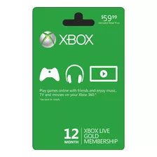 Xbox Live Gold 12 Meses - Codigo / Entrega Digital